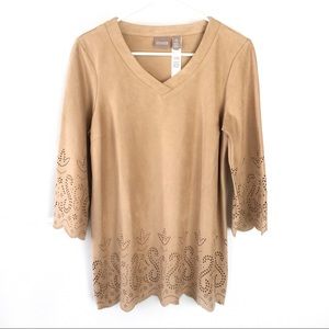 Chico’s | Suede Eyelet Tunic Top